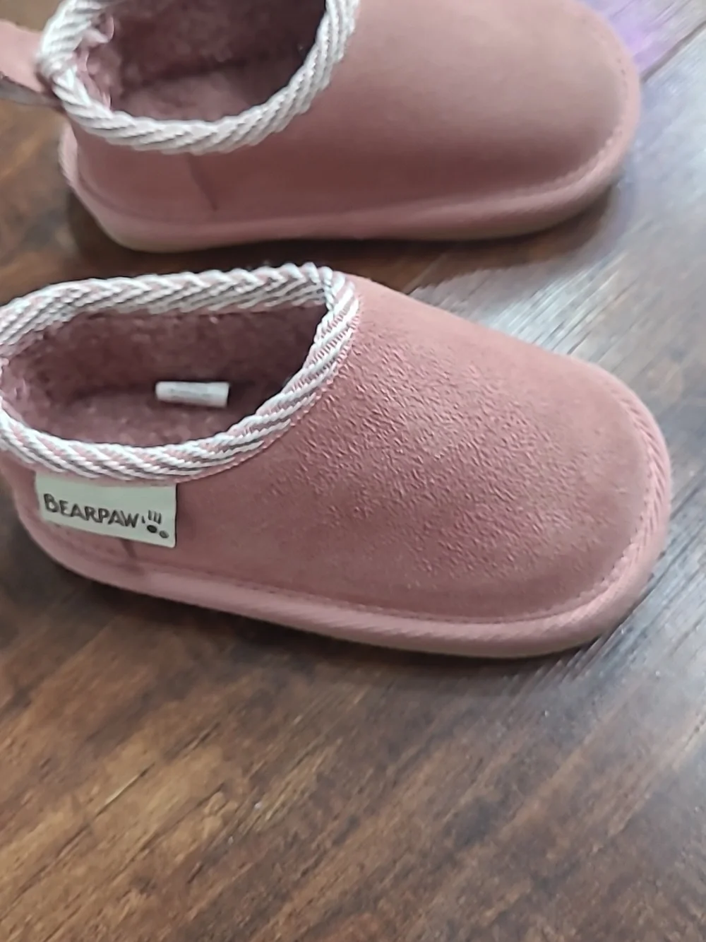 Bearpaw Kids Slip-On Cozy Moccasin Slippers in Dusty Rose 6-12 M